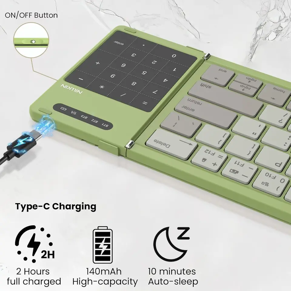 NILLKIN 折りたたみ Bluetooth キーボード 68キー