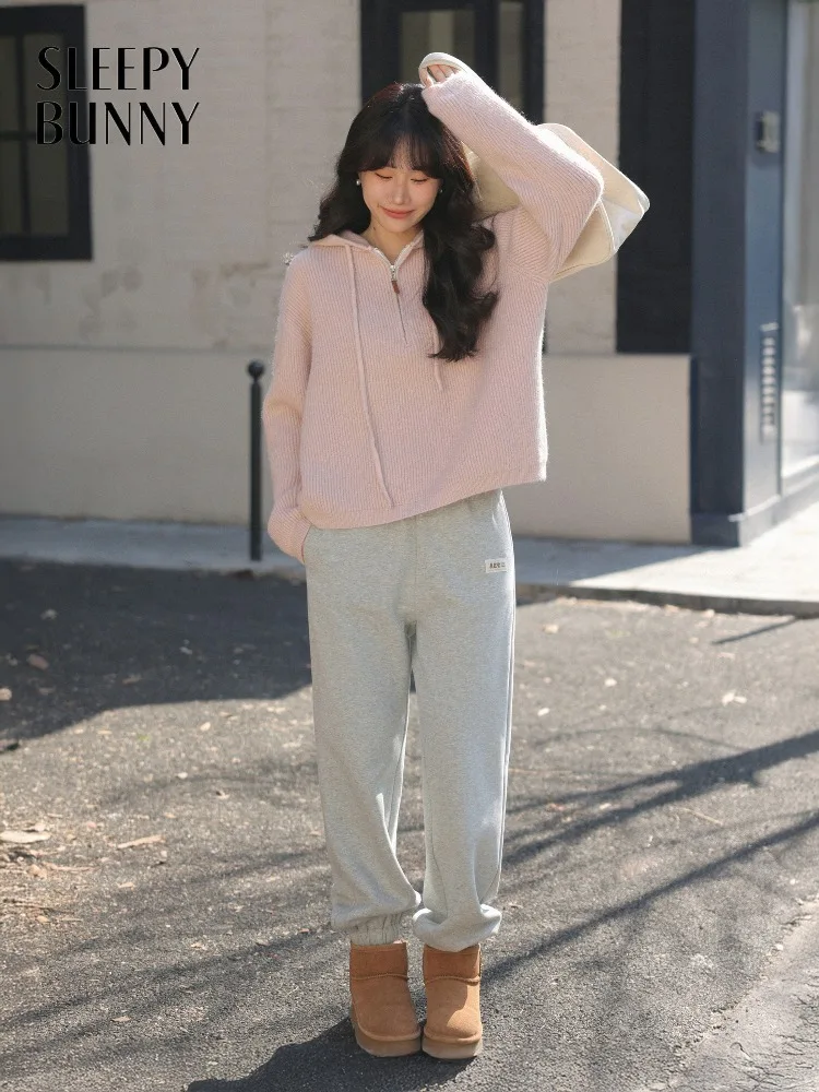 

Winter Warm Fleece Jogger Pants Elastic Waist Thickened Sweatpants Casual Loose Fit Ankle-Length Trousers for Outdoor Home Wear