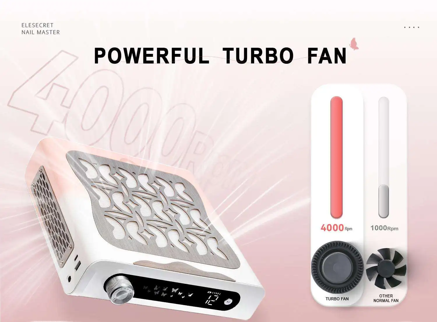 High Speed Super Quiet Portable Metal Nail Dust Collector Vacuum Cleaner 4000Rpm Brushless Style Dust Clear Machine
