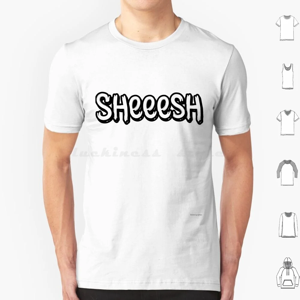 Sheeesh Meme ( Black ) T Shirt Big Size 100% Cotton Meme Sheesh Sheeesh Sheeeesh Eshay Damn Joke Black And White Cuh Slang