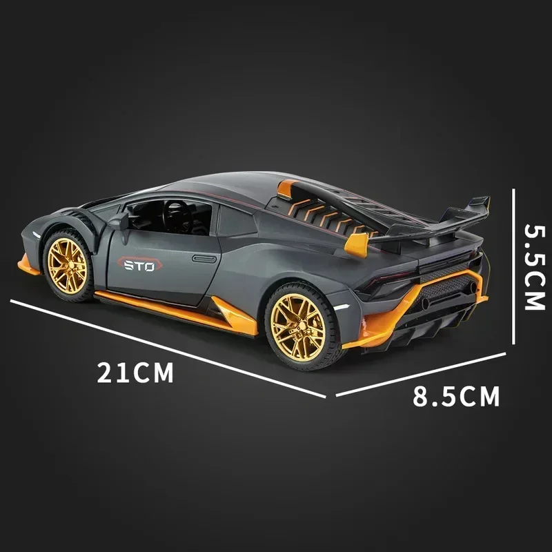 1:24 Lamborghinis Huracan STO Alloy Sports Car Model Diecast Sound Light Mini Car Toys Lifting Tail Children Gifts Car Model