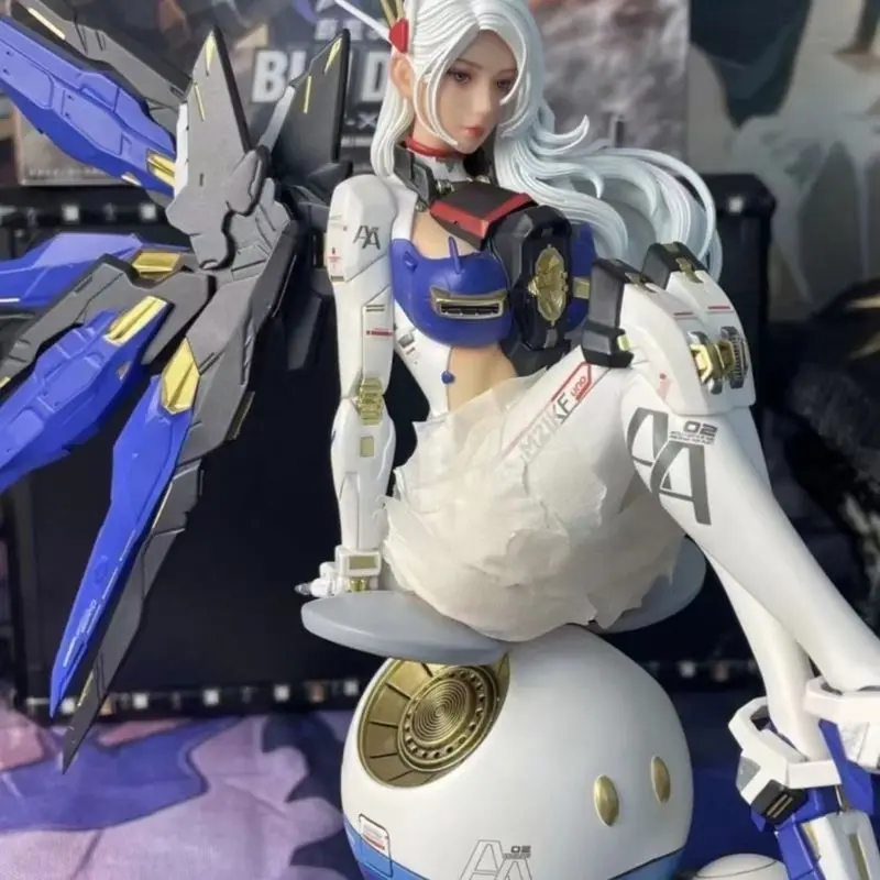 

Genuine Cos The Strike Freedom Machine Mother Anime Peripheral Sitting Posture Sexy Girl Mdoel Desktop Ornament Surprising Gift