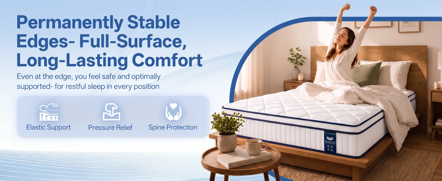 7-Zonen Taschenfederkernmatratze Neuheit 90/120/140x200cm 25cm Atmungsaktiv & Feste Unterstützung Bewegungsisolations-Design Perfekt für Schlafsaal, Gästezimmer & Schlafzimmer – Detail 4