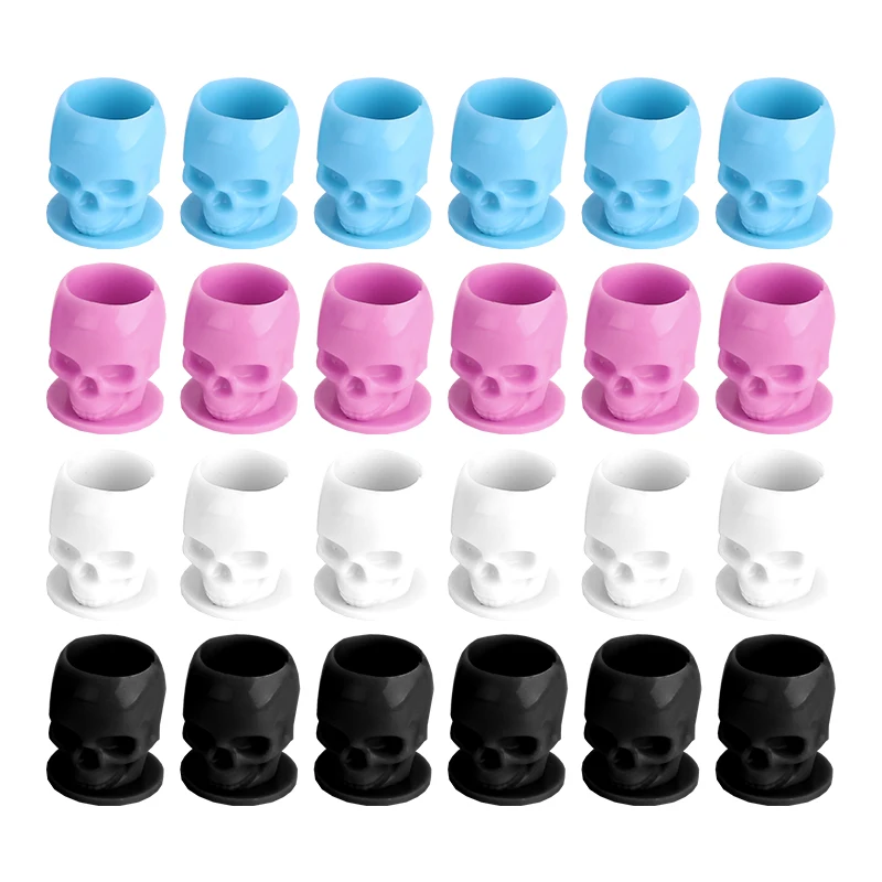 

50pcs/200pcs Plastic Disposable Tattoo Ink Cups With Base Pigment Clear Holder Container Cap Tattoo Accessory Permanent Makeup