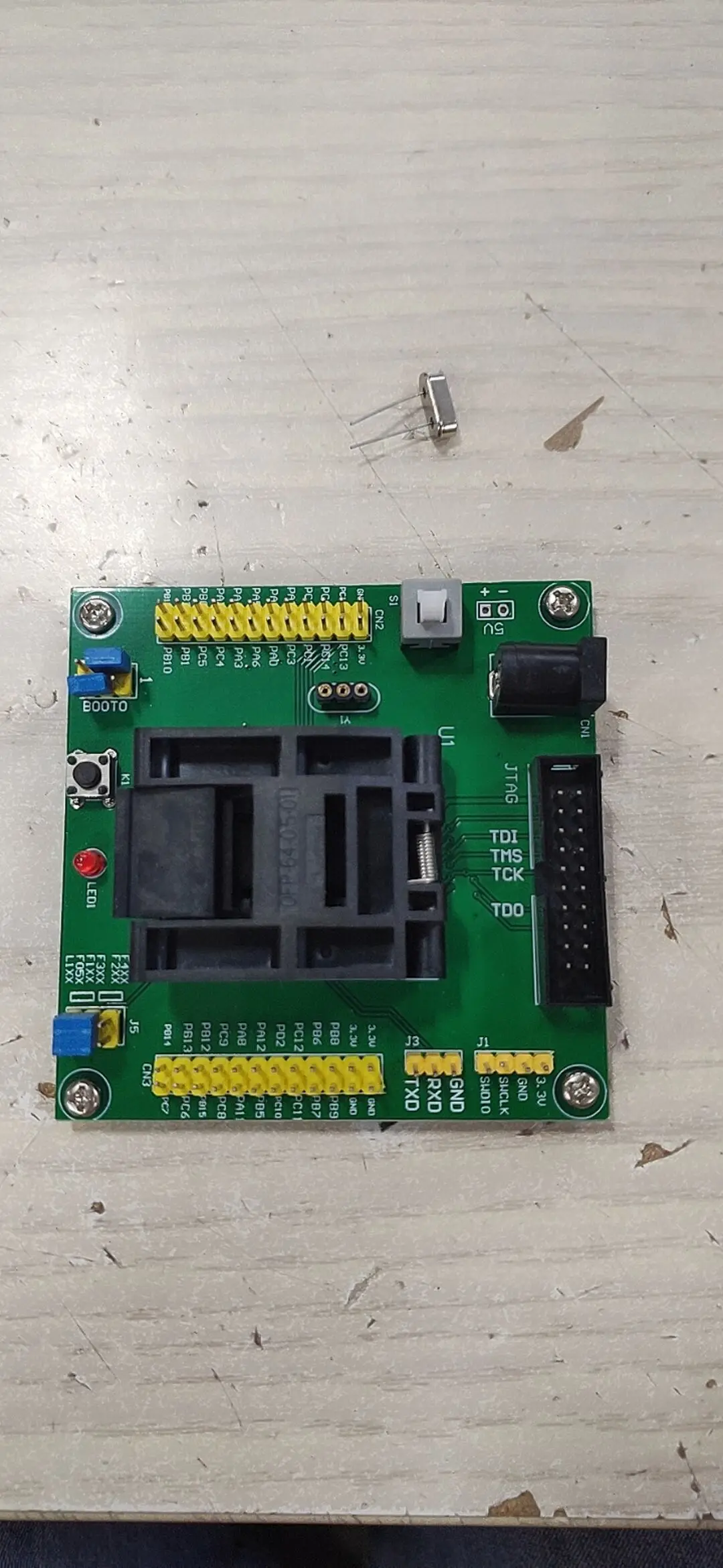 STM32 Test Programming Socket LQFP64 Package Programmer JTAG SWD Serial Port 3 Download Methods