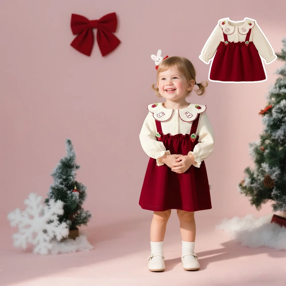 

Baby Girl Dresses Spring/Fall Cotton Cartoon Long-Sleeve Girls' Dresses Adorable Princess Baby Dresses Baby Girl Clothes