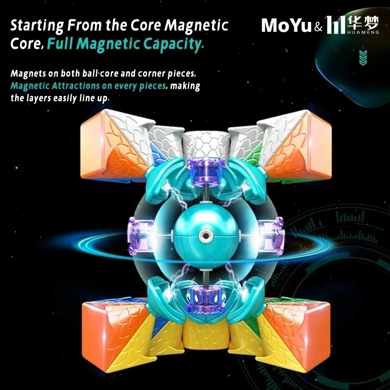 Moyu Huameng YS3M Magnetic Magic Cube 3x3 Maglev Ball Core Speedcube Professional 3x3 Speed Puzzle Toy 3x3 Cubo Magico Gift