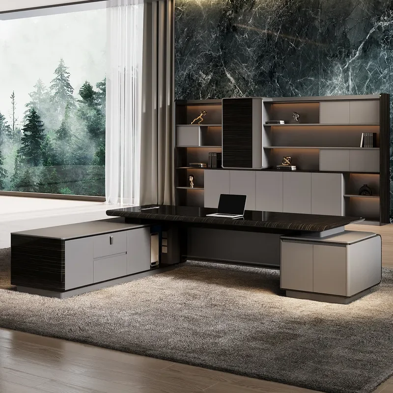 Modern  Executive Desk Large Office Table for CEO President Simple High End Workstation with Storage Manager Furniture