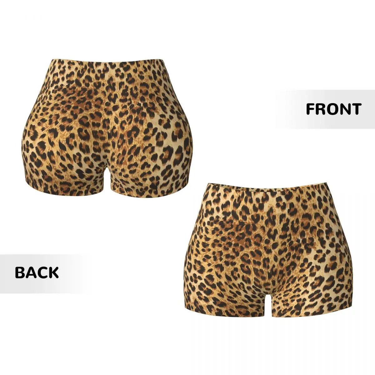 Custom Animal Leopard Skin Print Running Volleyball Gym Shorts for Women Athletic Workout Yoga Shorts image 5