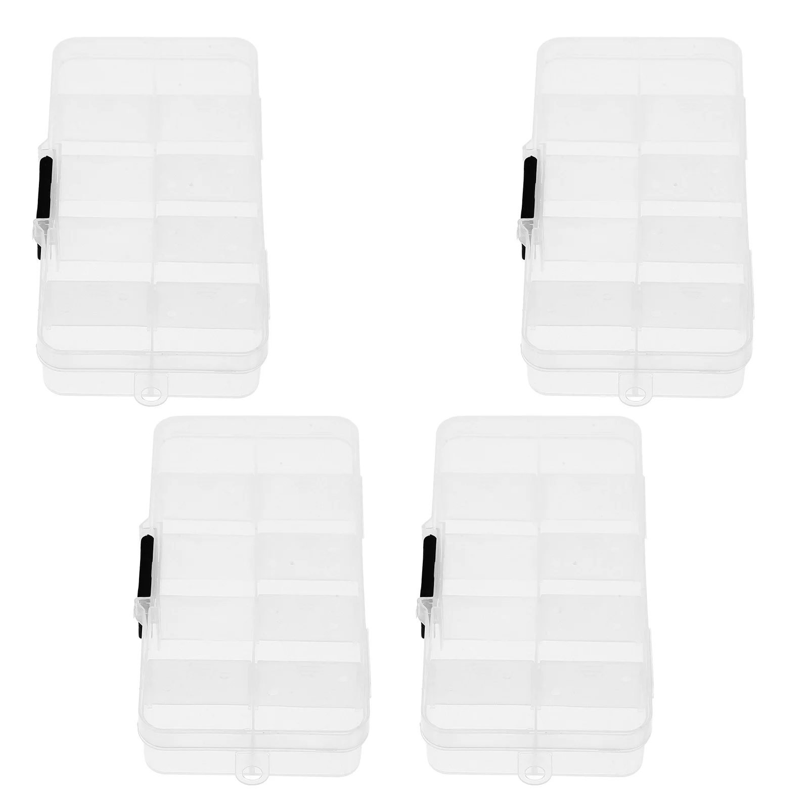 Custodia organizer trasparente per punte per unghie da 4 pezzi Texture pratica Design leggero per gli amanti delle unghie Scatola per decorazioni per manicure ovunque e ovunque