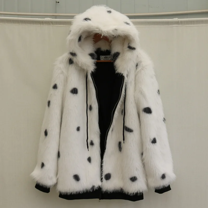 Autumn Winter Hooded Fur Coats Women Long Sleeve Zipper Fluffy Jacket Luxury Brand Thickened Warm Faux Fur Coat Plus Size