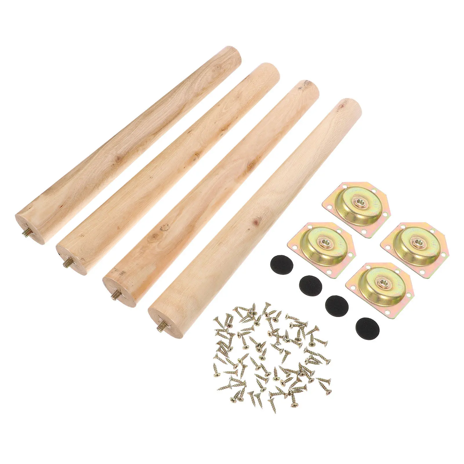 4Sets Wood Furniture Legs High Durability Sofa Bed Table Bench Cabinet Replacement Feet Premium Polished Wood Texture Stable