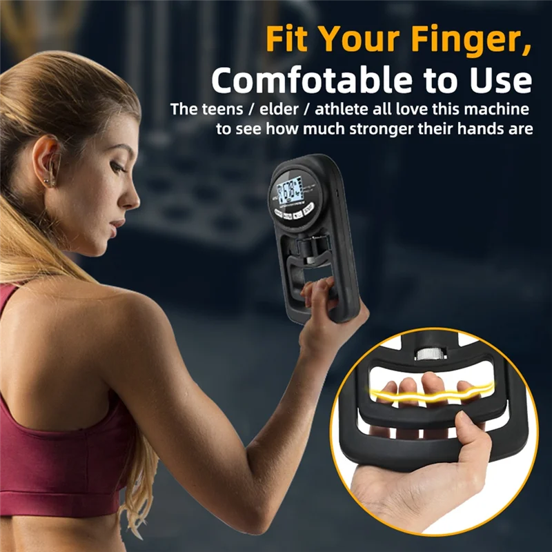 

Grip Strength Tester 265Lbs/120Kg Digital Hand Dynamometer Grip Strength Meter USB LCD Screen,