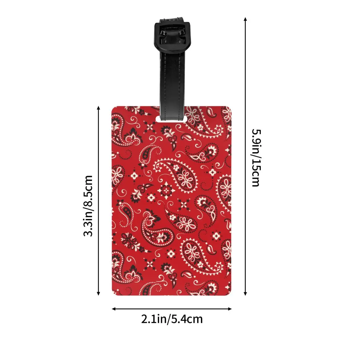 Étiquette de bagage à motif bandana rouge personnalisé, protection de la vie privée, étiquettes de bagages, sac de voyage, valise attro, mode