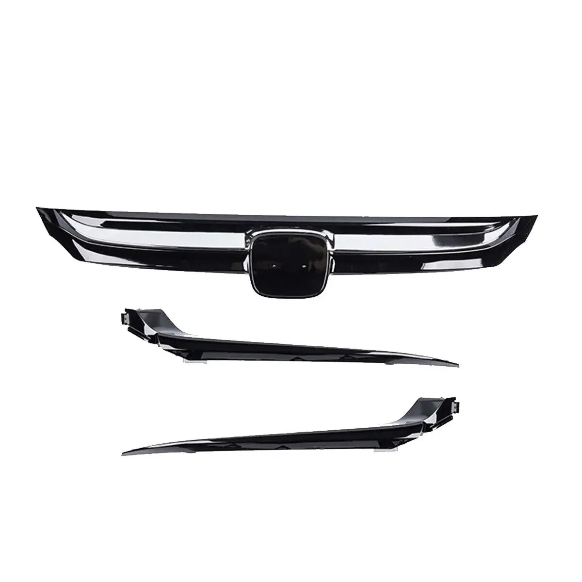 Front Grille Bumper Gril Replacement Chrome Silver Glossy Black For Honda Accord Sedan 2018-2021 10th Gen Sport Style