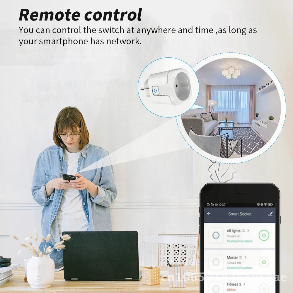 Intelligent European Gauge Socket with HomeKit Cozylife Metering Countdown Timing Mobile App & Voice Control Smart Home Plug
