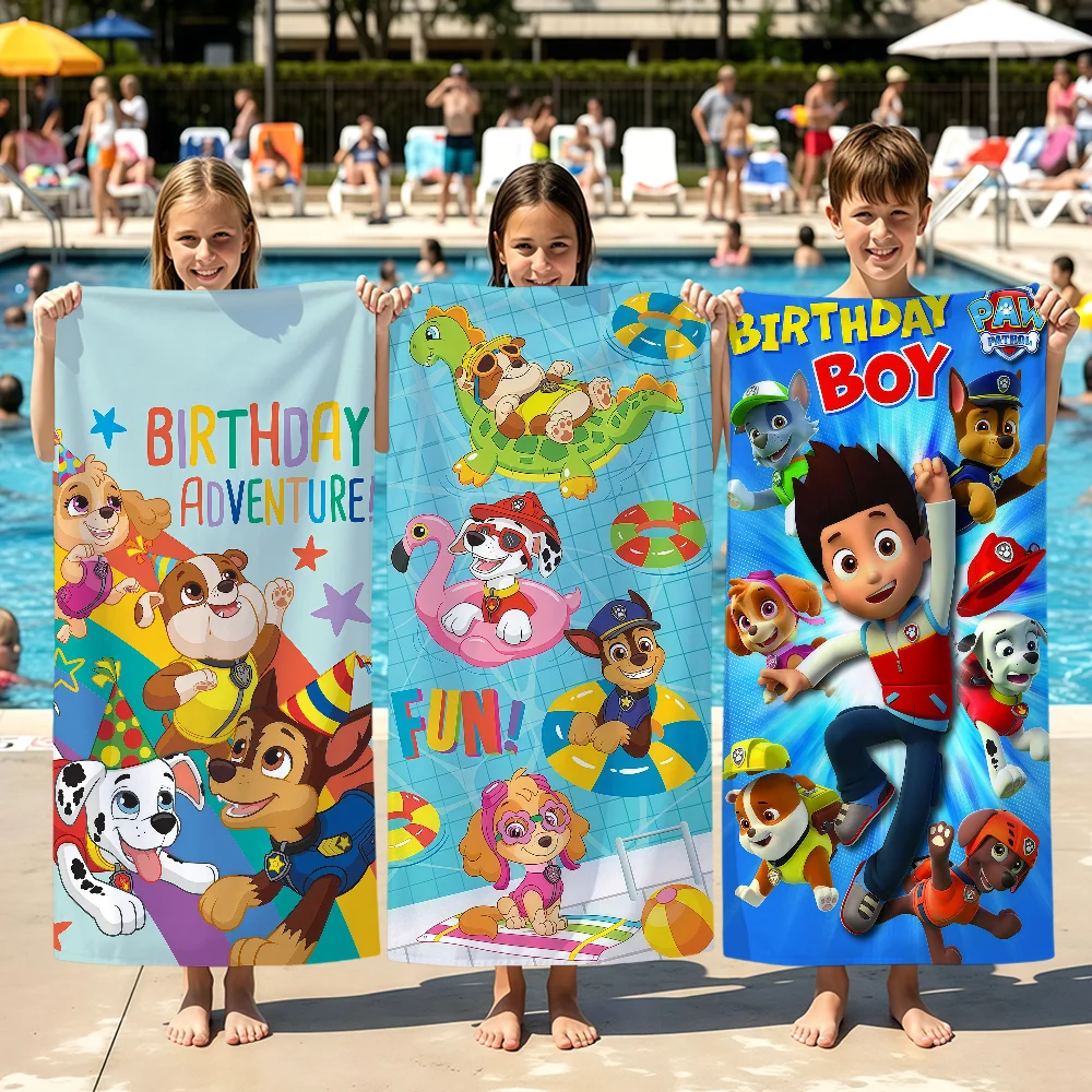 Cartoon P-PAW P-Patrol Handtuch, weiches Strandtuch, Schwimmbadhandtuch, Reisehandtuch, Badehandtuch, Fitness-Handtuch, Spa-Handtuch, Heimdekoration, Urlaubsgeschenk