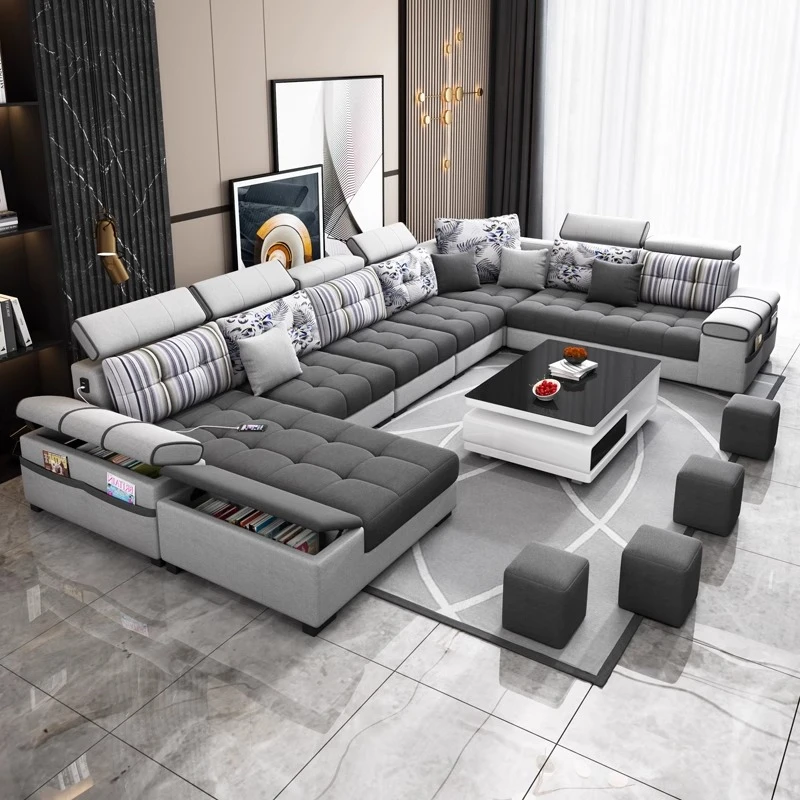 

Sectional Living Room Sofas Lazy Lounge Designer Relax Sofa Multifunction Reclining Canape Salon De Luxe House Accessories