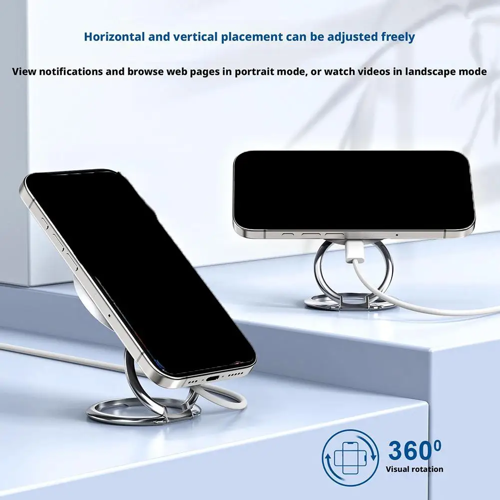 

Держатель для сотового телефона 3-в-1, беспроводное зарядное устройство, магнитный держатель, подставка для быстрой зарядки макс. 15 Вт для телефона, часов Earbu X0O3