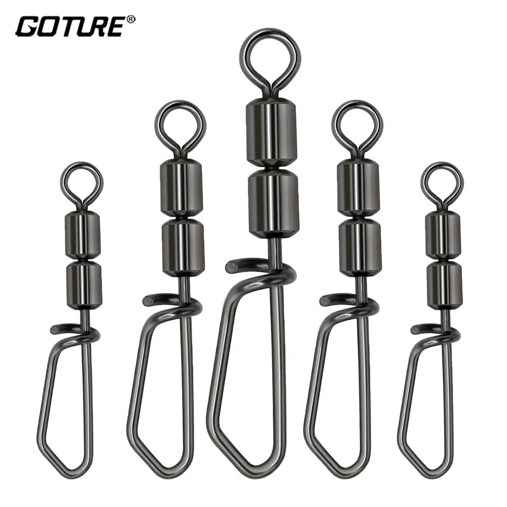 

Goture 30pcs/lot Fishing Swivels High Speed Double Rolling Swivels Flexible Rotation Stainless Steel Swivel Fishing accessories