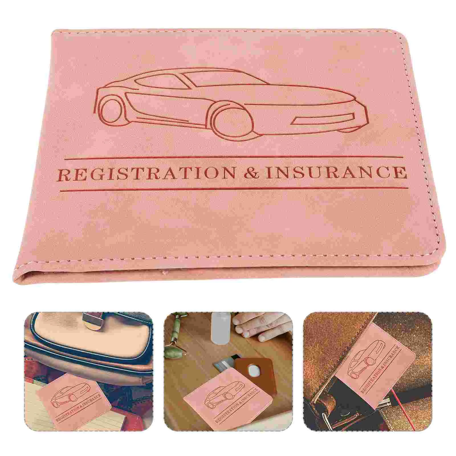 Funda para licencia de conducir de coches Tarjetas de crédito Cartera Aseguridad 1450X1300X080CM Soporte para conductores Rosa