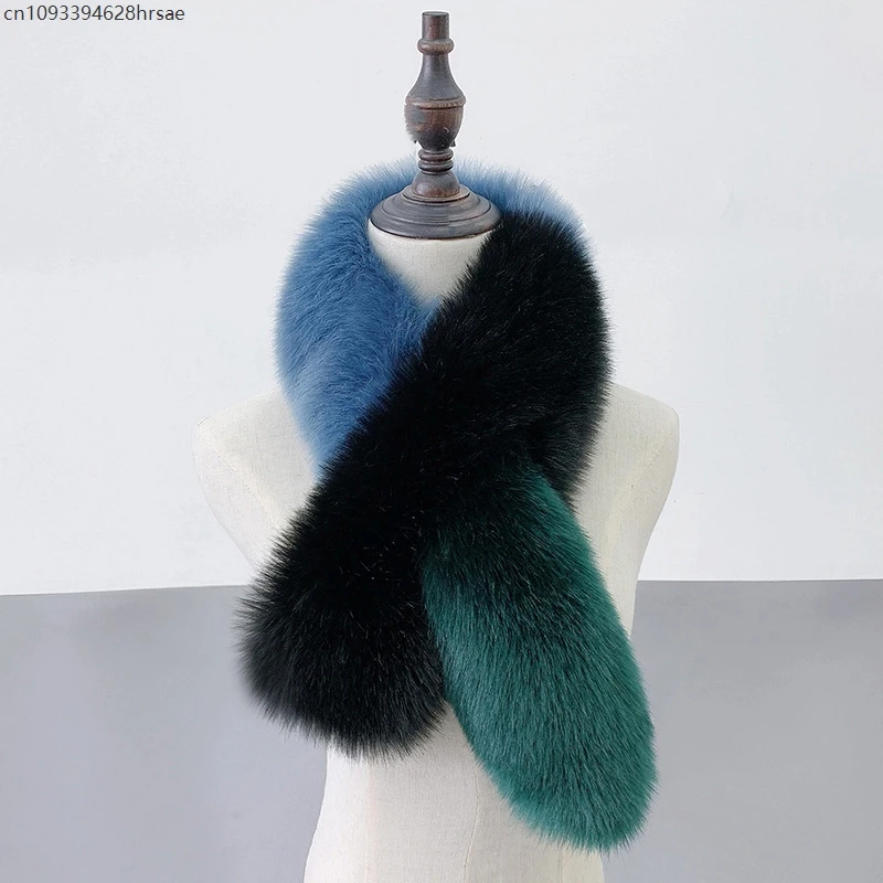 

Women Winter Faux Fur Scarf Imitation Rabbit Fur Scarf Lady Soft Furry Plush Scarves Outdoor Neck Warmer Collar