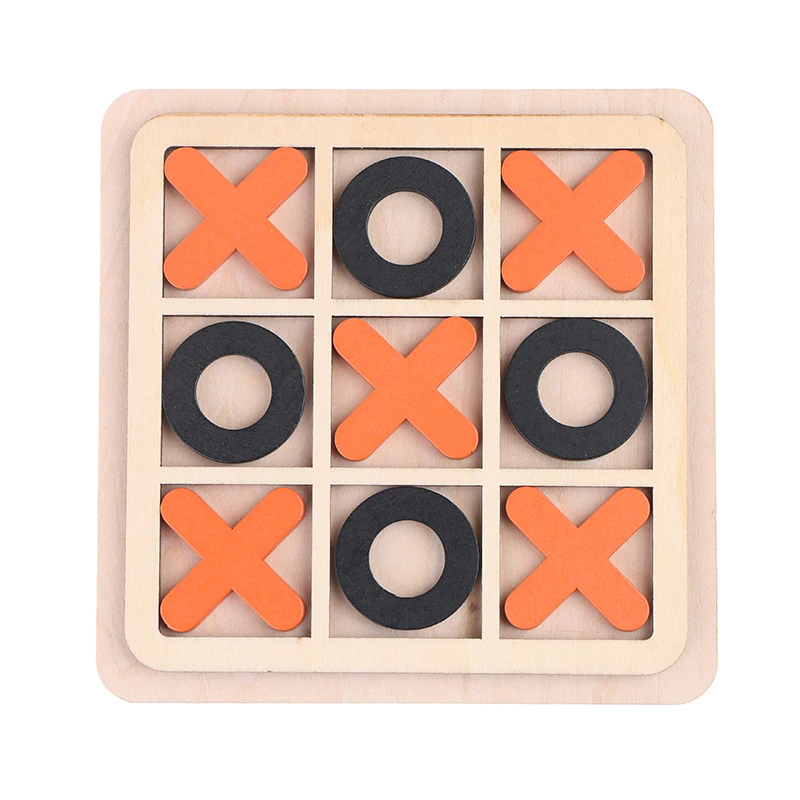 Wood Board Game Toy Leisure Parent-Child Interaction Game Noughts And Crosses Game Wooden Board Puzzle Game Educational Toys