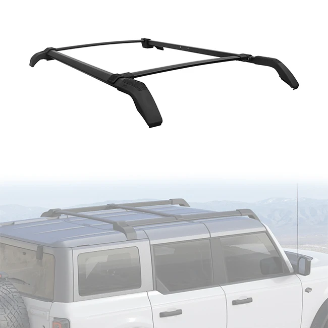 

LUMA 4pcs Aluminum Alloy Roof Rack Rails Cross Bar Kit Black Accessories for Bronco 2021-2024 2/4 Door Vehicle