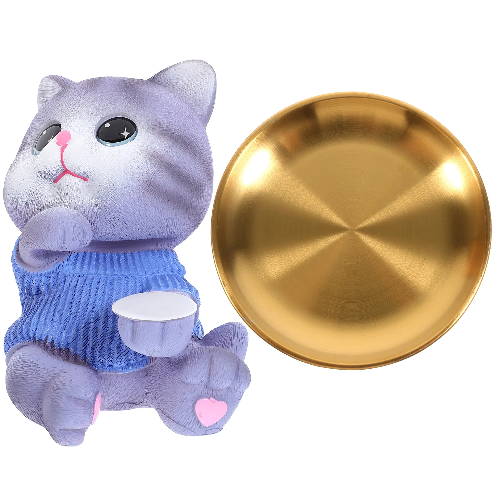 

Cat Storage Tray for Keys Jewelry Resin Figurine Office Decor Reliable Craftsmanship Practical Home ganizer Storage Dish