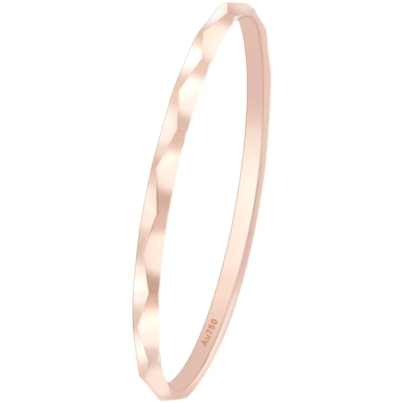 

1pcs Au750 18K Rose Gold Ring Real Au750 Diamond Facet Solid Gold Rings Women's Tail Ring US Size US 5-8