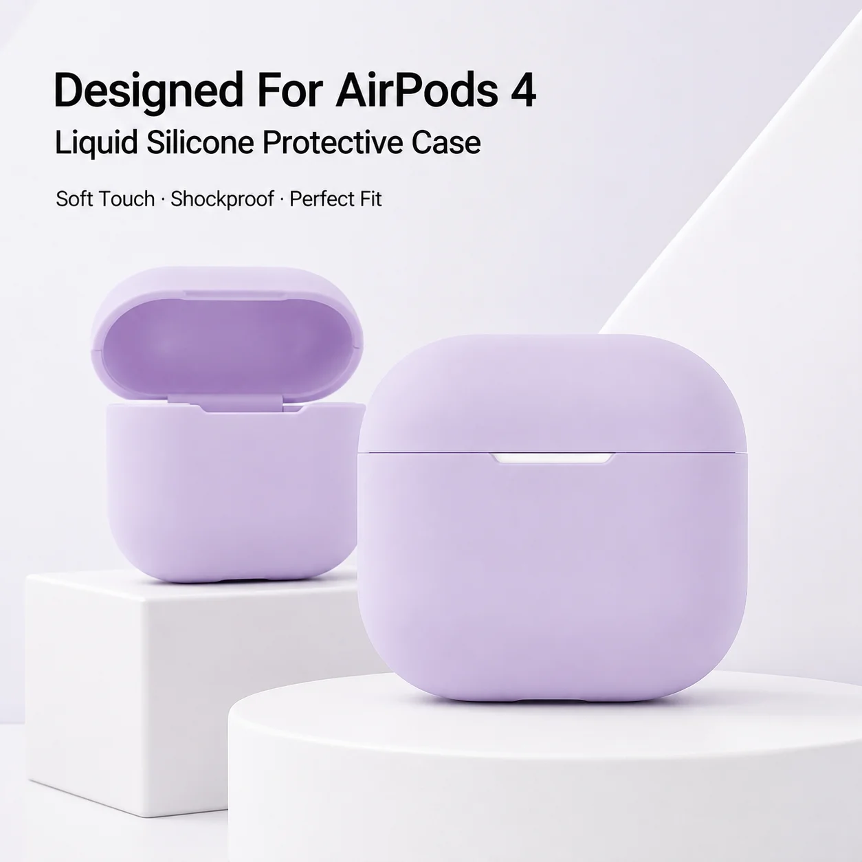 Solid Color Silicone Case For Apple AirPods 4 2024 Shockproof Wireless Earbuds Protective Cover Soft Protector Headphone Shell