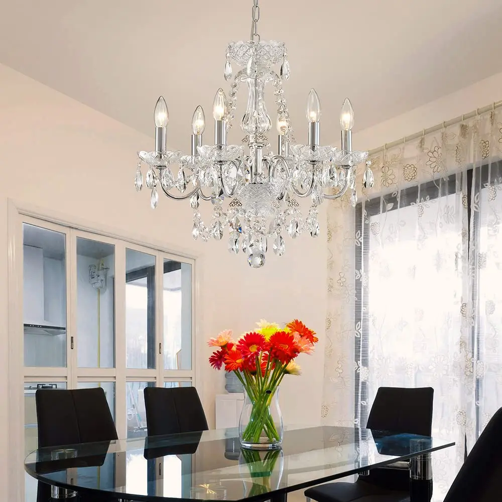 Imagem -06 - Modern Crystal Candle Chandelier Lights Interior Decorativo Pendant Fixture Sala de Estar Sala de Jantar Quarto Cozinha Luxo