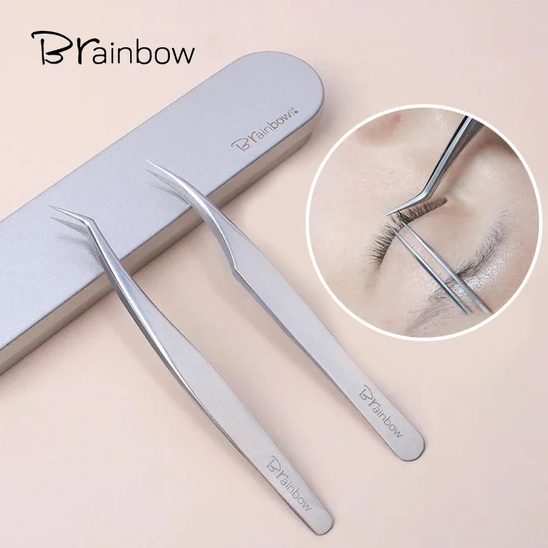 Brainbow 1PC/2PC Precison Eyelashes Tweezer Professional for Making  Fine Lashes Extension Anti-static Tweezer Excellent Closure