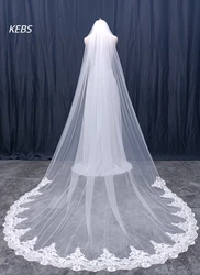 3m Cathedral Wedding Veil Long Lace Trim Bridal Veil with Comb Wedding Accessories Bridal Wedding Veil