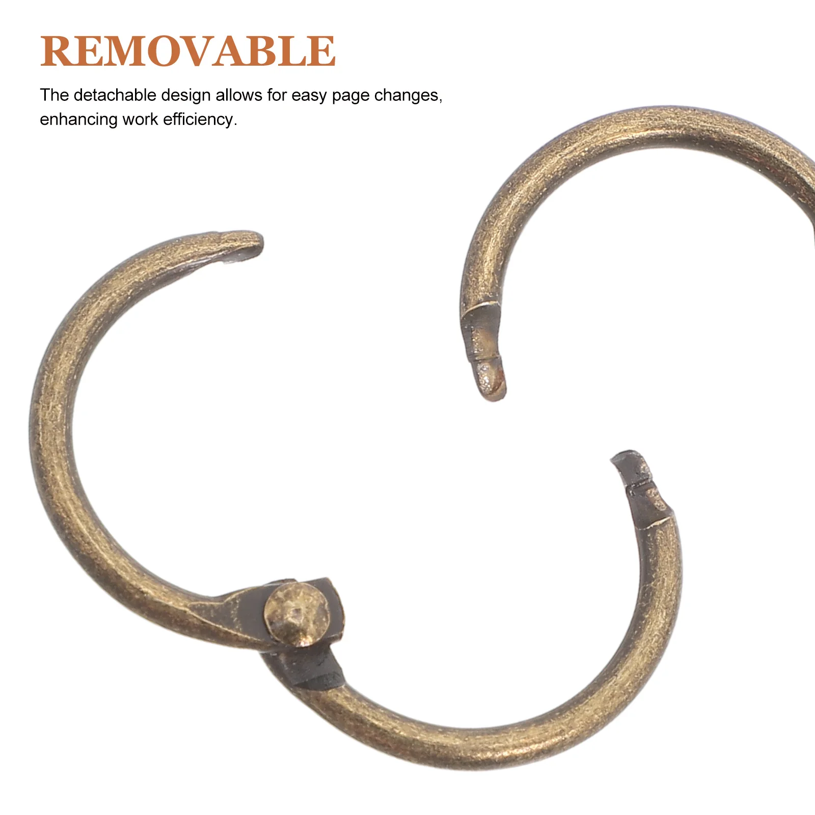 50 قطعة حلقات الموثق المعدنية الثقيلة متمحور المفاجئة مفتوحة لمكتب دراسة السفر الحرفية سجل القصاصات ألبوم الصور استخدام #4