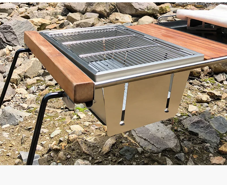 Imagem -02 - Fogão de Churrasco Dobrável ao ar Livre 304 Camping Grill Estilo Coreano Igt 36cm Aço Inoxidável