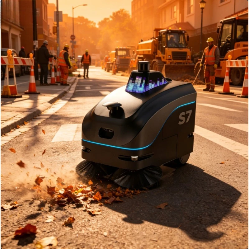 Road Sweeper Cleaning Truck Smart Outdoor Street Cleaning Robot Robotic Sweeper Fast Road Sweeper Machine 2000-2500 ㎡/h