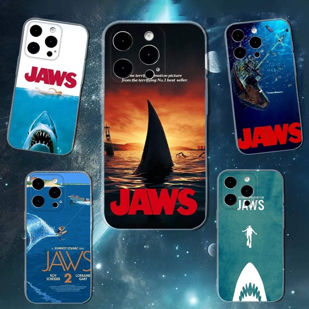 

Movie J-Jaws Phone Case For iPhone 16,15,14,13,12,11 Plus,Pro,Max,XR,XS,X,7,8 SE,Mini Transparent Silicone Soft