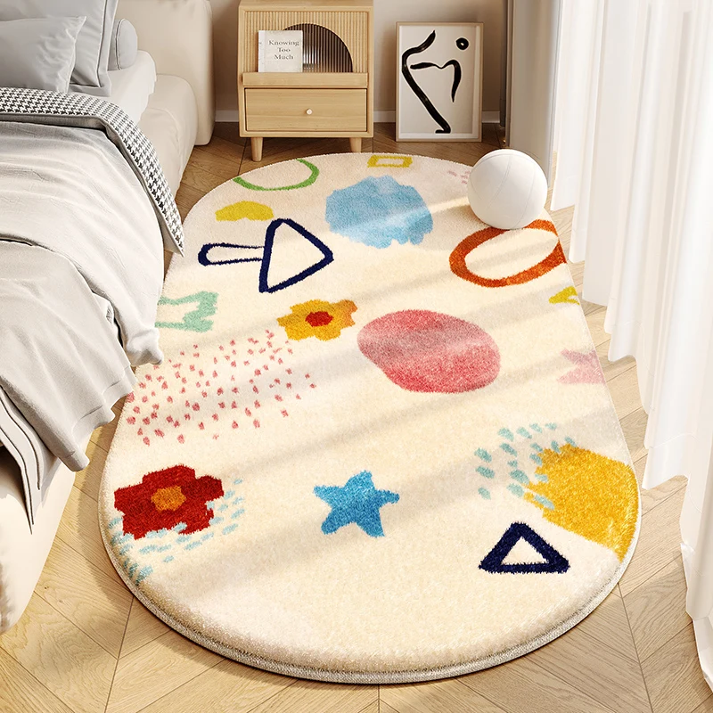 Cartoon Graffiti Plush Carpet Room Bedroom Girl Bedside Fluffy Soft Carpets Living Room Thickened Anti Fouling Waterproof Rug