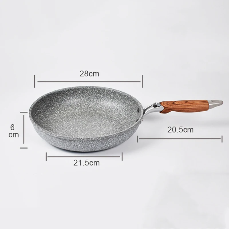 NONE Langlebige Stein-Brat-Wok-Pfanne, antihaftbeschichteter Keramiktopf, Induktionsfritteuse, Steak, Kochen, Gasherd, Pfanne, Kochgeschirr-Werkzeug für die Küche 3