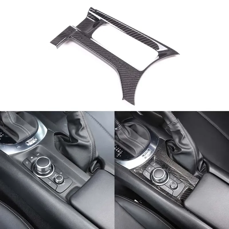 

1Pcs Real Carbon Fiber For Mazda MX-5 Fiat 124 Abarth 124 2016+ Car Multimedia Panel Frame Decoration Sticker Car Accessories