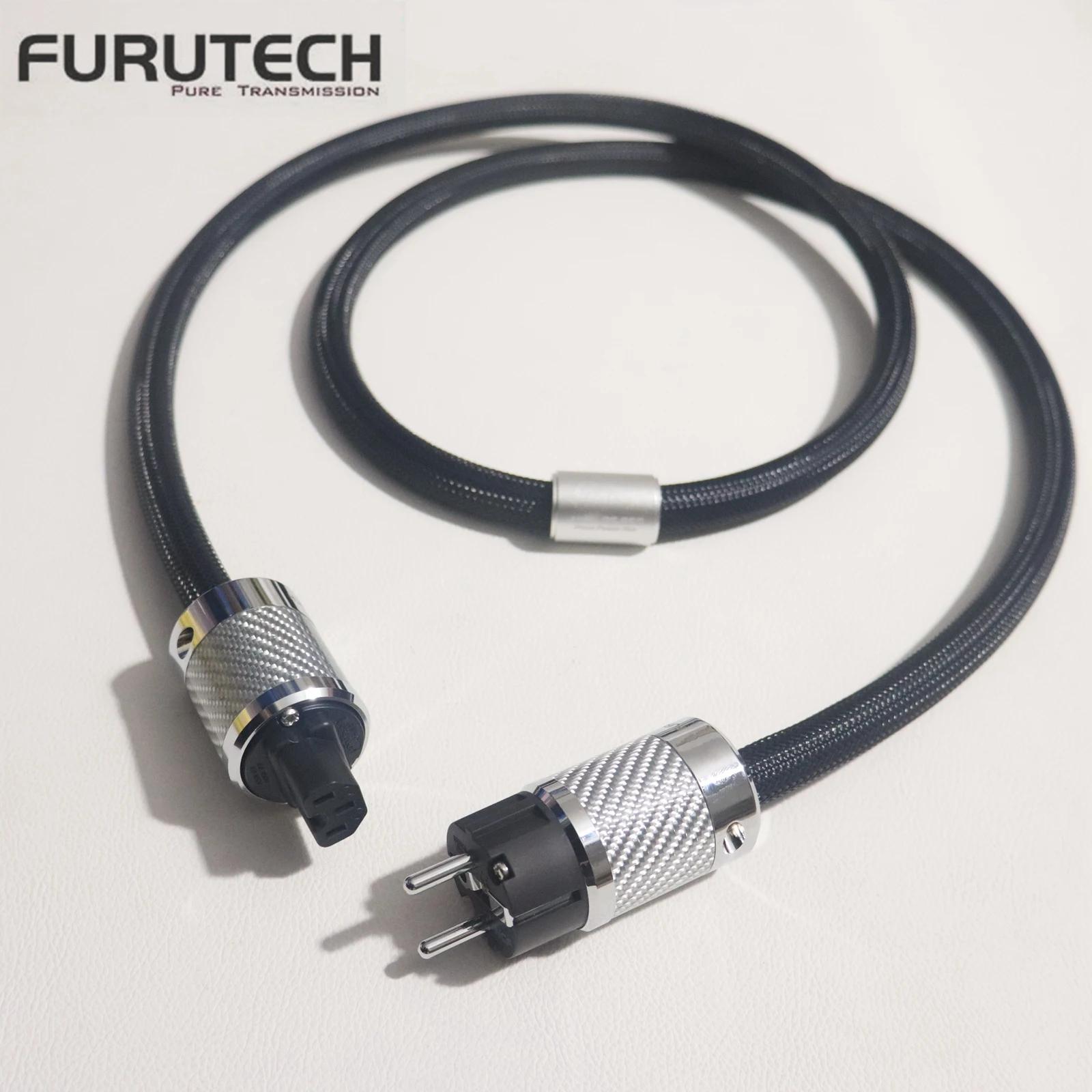 New upgrade FURUTECH Flagship Alpha-OCC nanometer Conductor Carbon Fiber Hi-Fi audio Power Cord US/EU Schuko speaker Power Cable