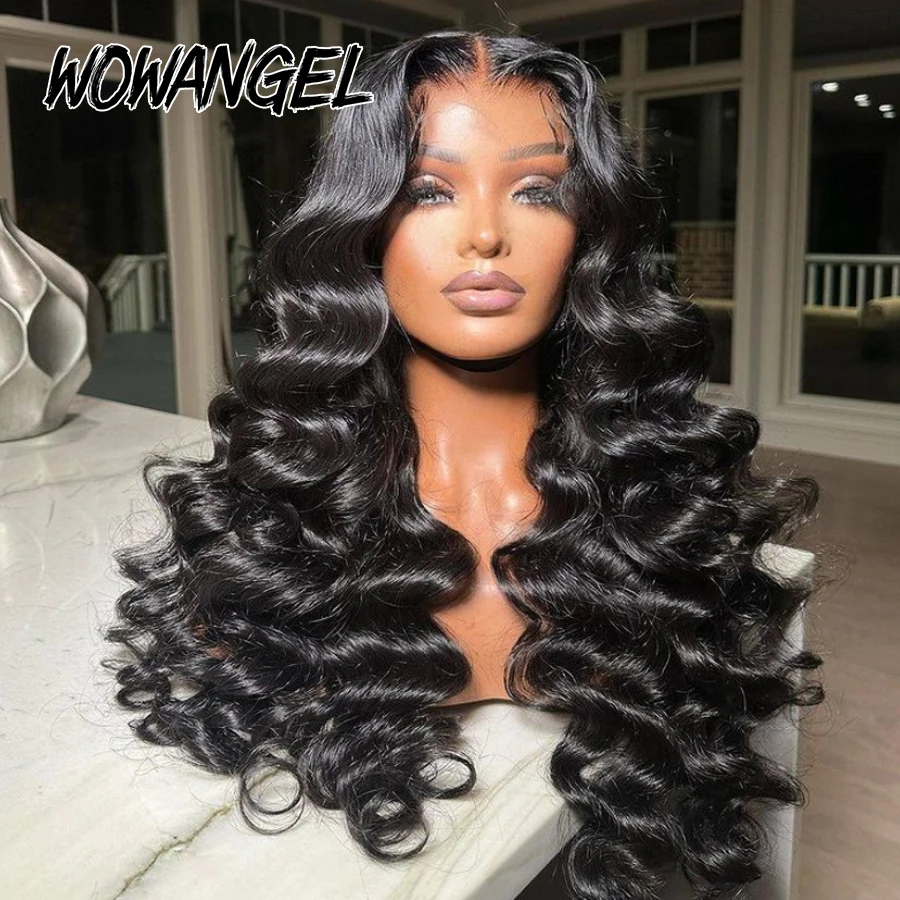 Peruca de onda solta para mulheres, cabelo humano, pronto para vestir, onda profunda, tchau nós, fechamento de renda, Glueless, 5x5 HD, 250%