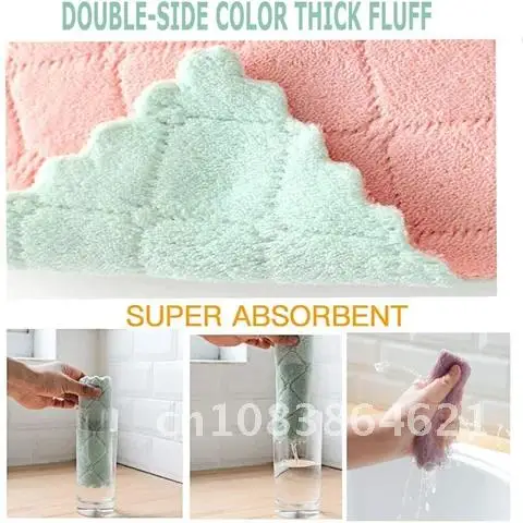 Super Absorbent 25Cm X15Cm Kitchen Towels Soft Microfiber Cleaning Cloths Non-stick Oil Dish Cloth Rags For Kitchen Dish Towel