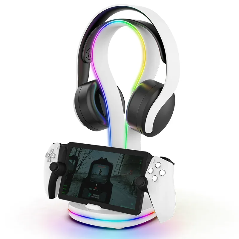 Charging Stand for PS Portal Remote Player Charger Station for Play Station Portal Charging Dock with RGB Headset Holder