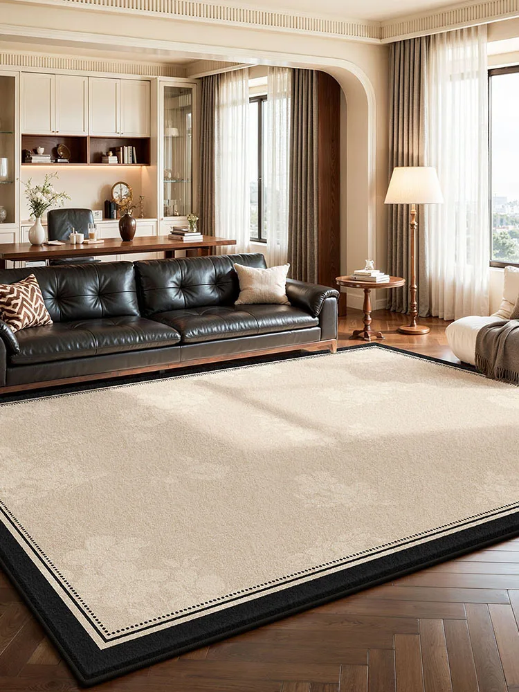 French Style Vintage Carpet Minimalist Geometric Rugs Easy Clean Living Room Carpets Non Slip Bedroom Rug Home Bedside Study Mat