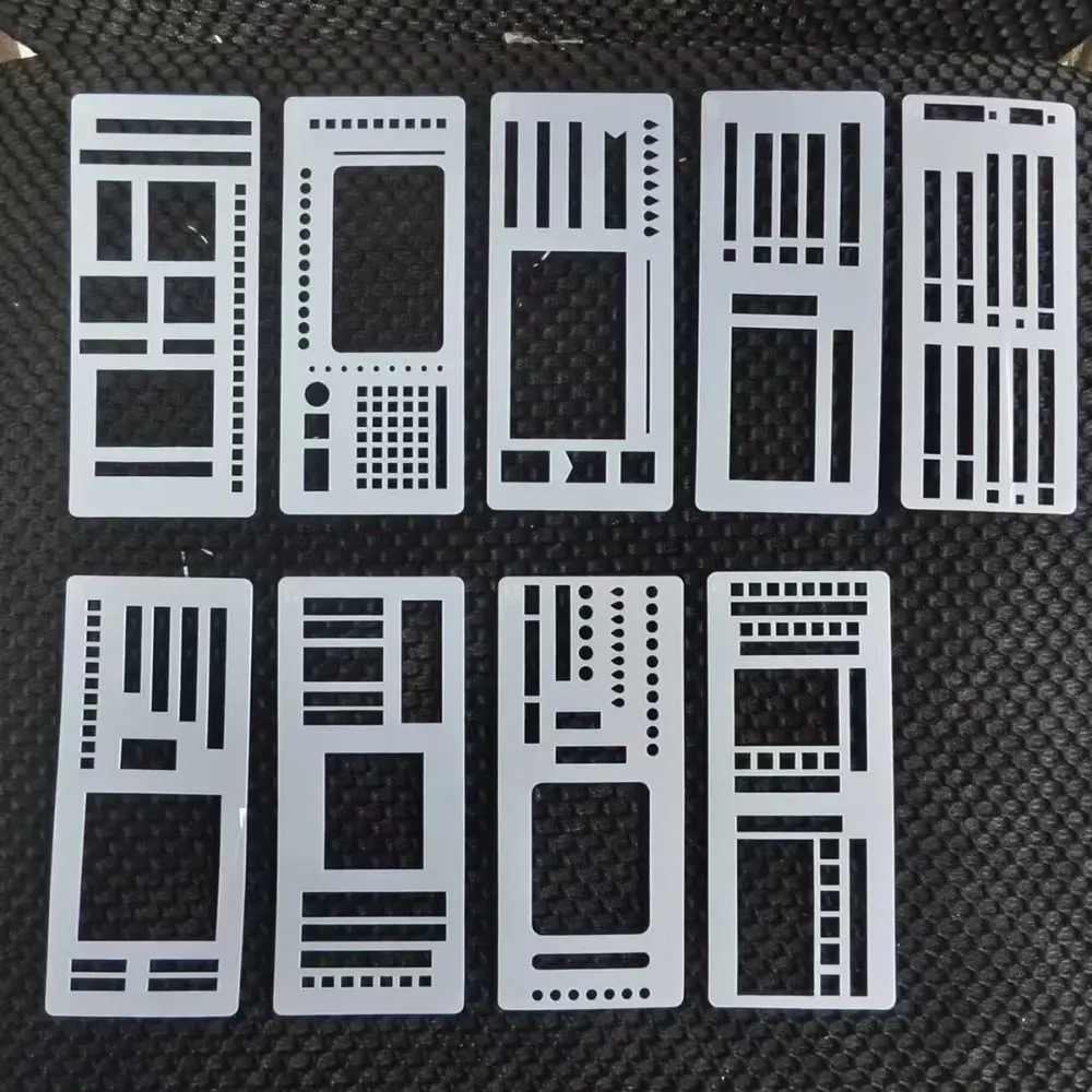 3pcs Durable Dot Grid Design Handmade Flexible Record Template DIY Scrapbook Journal Rectangle Stencil Ruler Set Stencil Ruler