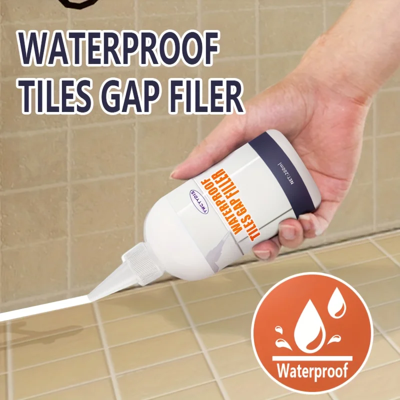 Waterproof Tile Gap Filler - Fast-Dry,Easy-to-Apply White Grout Sealant for Bathroom and RV Interior,Countertops,Sinks,Tiles,Tub