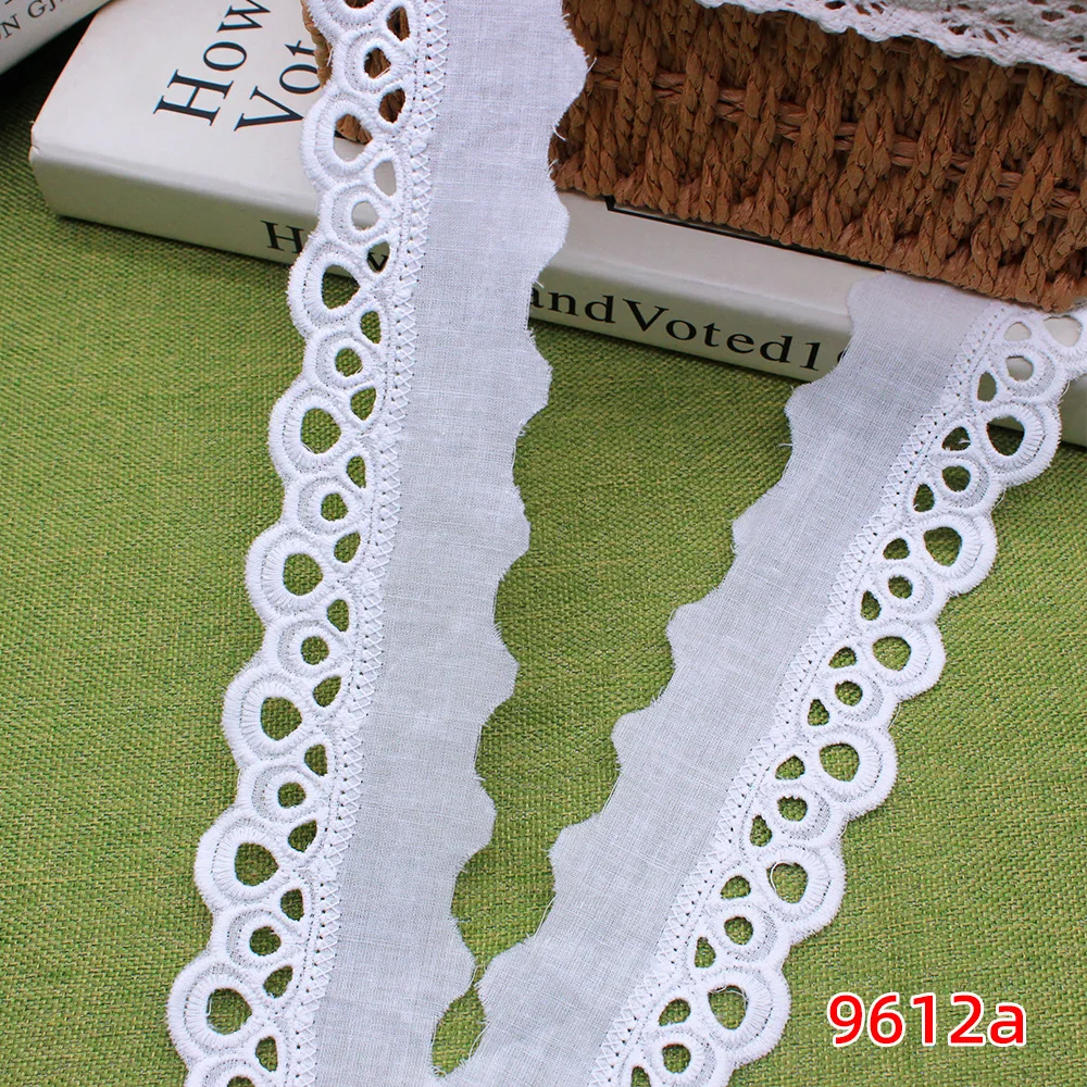 Flowers White Cotton Lace Lovely Girl Embroidered Skirt Decorative Accessories Lace Trim Embroidery Fabric Craft Sewing Ribbon