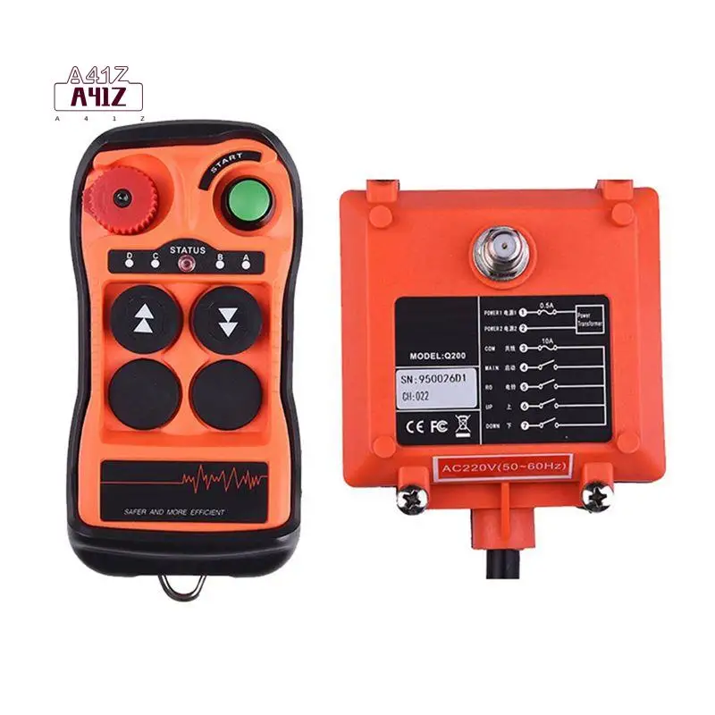 A41Z-Q200 Industrial Remote Control 2-Button Waterproof IP65, Wireless Controller For Overhead Crane Industrial